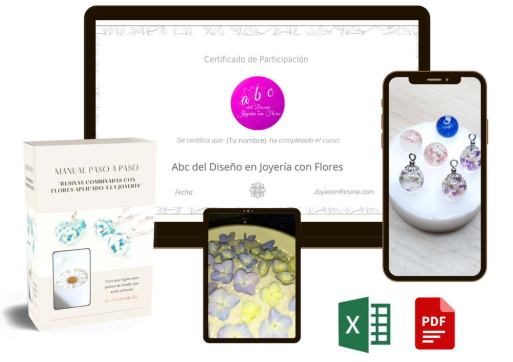 diseño de joyeria con flores